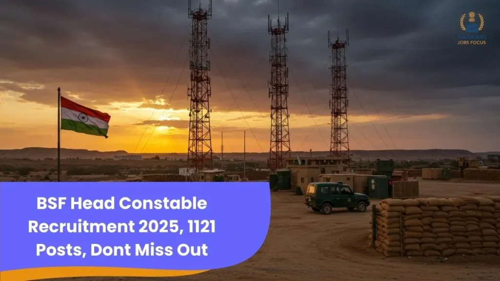BSF Head Constable Recruitment 2025 (RO, RM), 1121 Posts