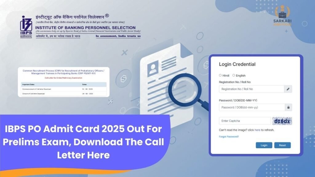 IBPS PO Admit Card 2025 Out For Prelims Exam, Download Call Letter Here @ibps.in