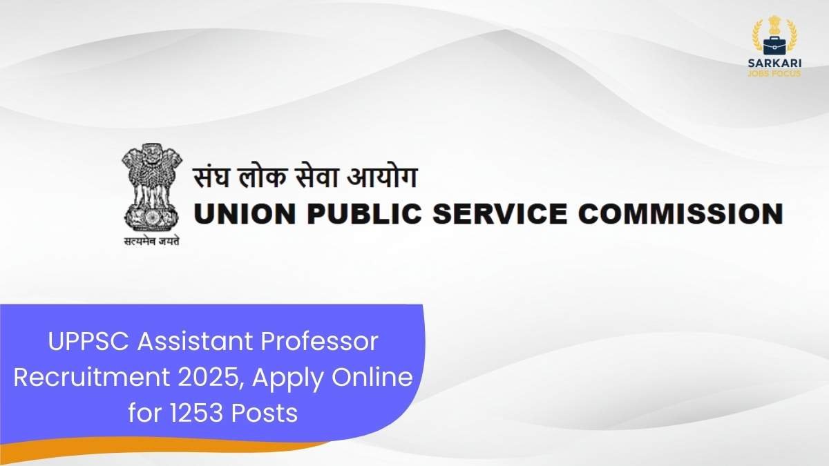 UPPSC Assistant Professor Recruitment 2025, Apply Online for 1253 Posts