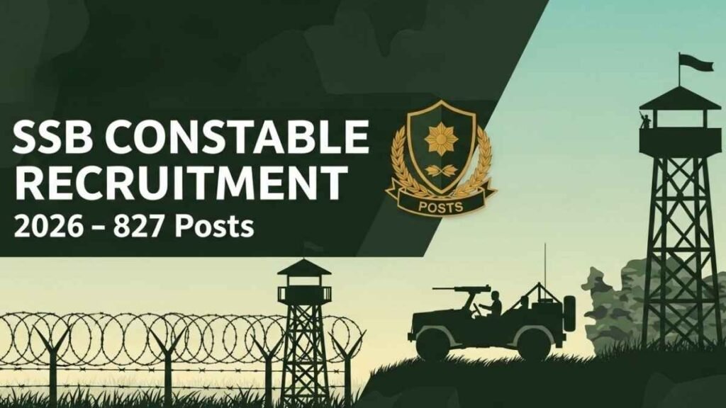 SSB Constable Tradesman & Driver Recruitment 2026- Apply Online for 827 Posts